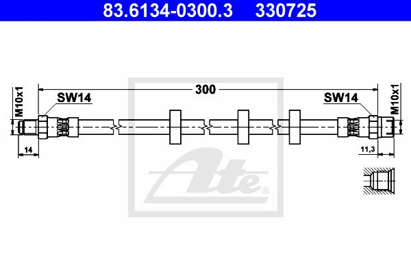 ATE Тормозной шланг 83.6134-0300.3