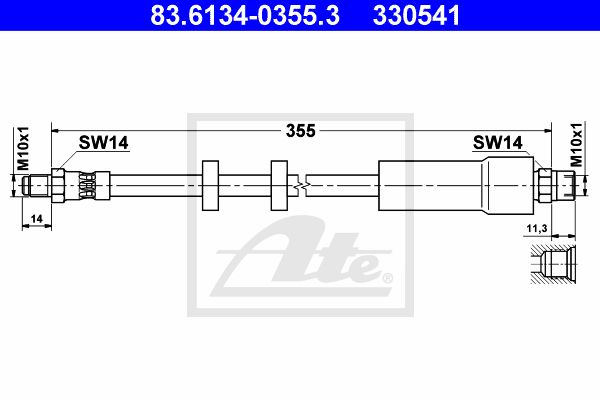 ATE Тормозной шланг 83.6134-0355.3