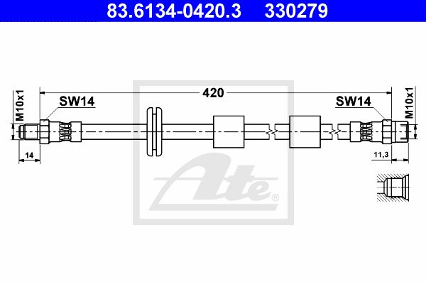 ATE Тормозной шланг 83.6134-0420.3