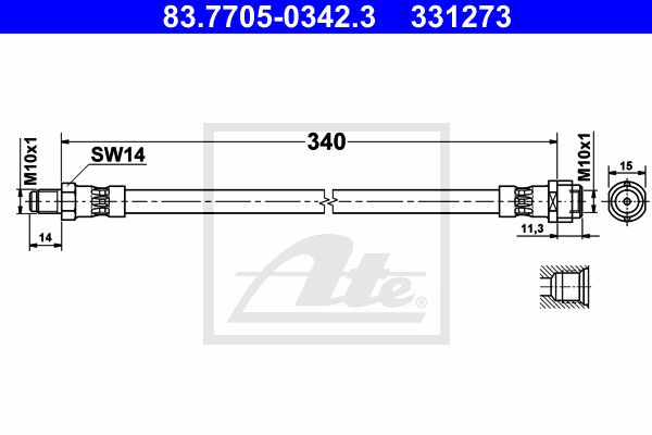 ATE Тормозной шланг 83.7705-0342.3