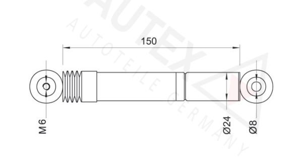 AUTEX vibracijos slopintuvas, V formos rumbuotas diržas 611023