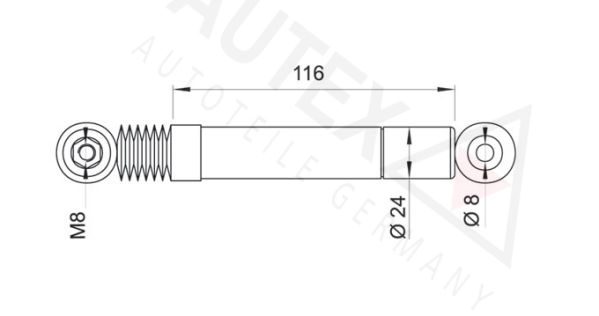 AUTEX vibracijos slopintuvas, V formos rumbuotas diržas 611856