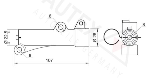 AUTEX vibracijos slopintuvas, paskirstymo diržas 612024