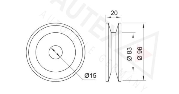 AUTEX kreipiantysis skriemulys, V formos diržas 631624