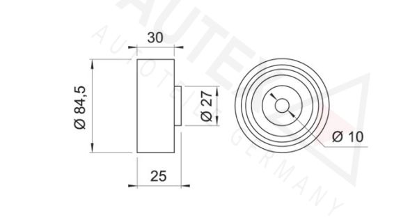 AUTEX kreipiantysis skriemulys, paskirstymo diržas 641079