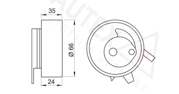 AUTEX įtempiklio skriemulys, paskirstymo diržas 641089