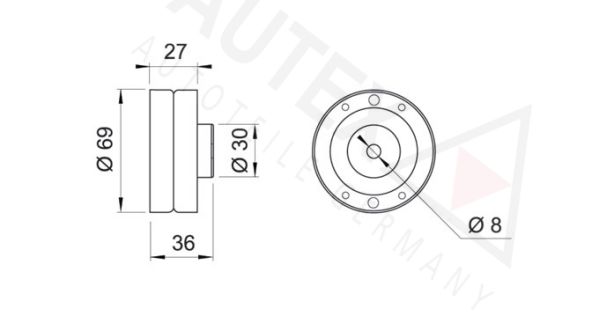 AUTEX kreipiantysis skriemulys, paskirstymo diržas 641110