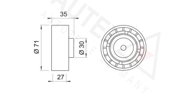 AUTEX kreipiantysis skriemulys, paskirstymo diržas 641122