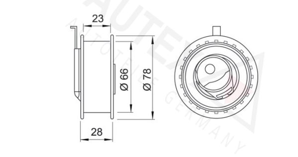 AUTEX Натяжной ролик, ремень ГРМ 641131
