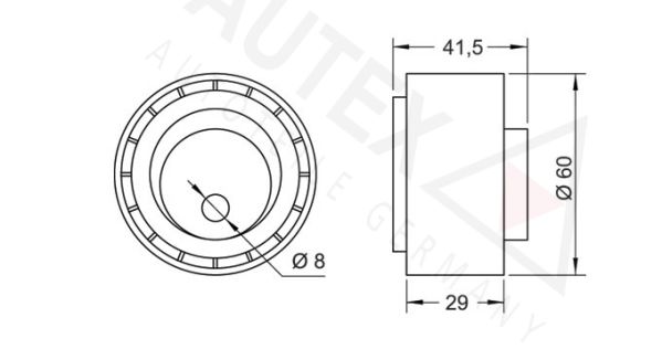 AUTEX Натяжной ролик, ремень ГРМ 641167