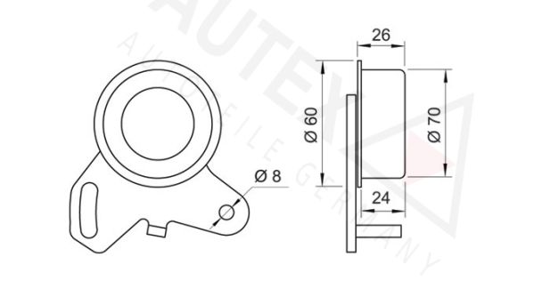 AUTEX Натяжной ролик, ремень ГРМ 641190