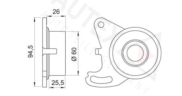 AUTEX Натяжной ролик, ремень ГРМ 641196