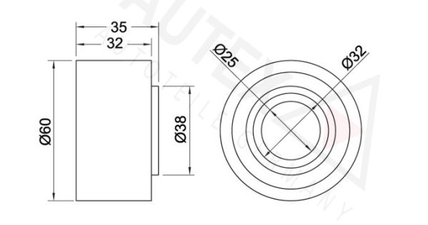 AUTEX kreipiantysis skriemulys, paskirstymo diržas 641213