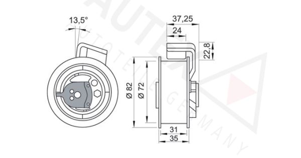 AUTEX įtempiklio skriemulys, paskirstymo diržas 641269