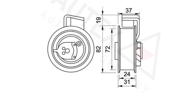 AUTEX Натяжной ролик, ремень ГРМ 641271