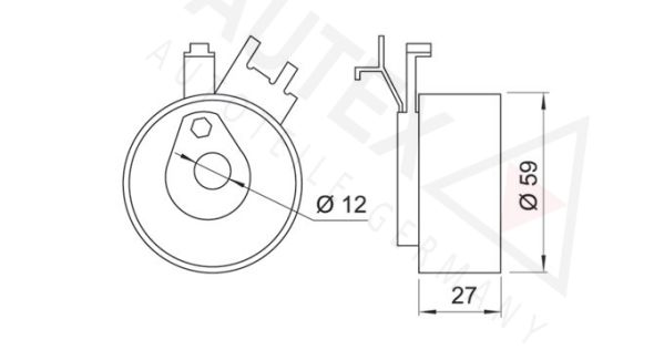 AUTEX Натяжной ролик, ремень ГРМ 641304