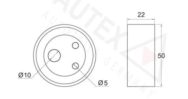 AUTEX įtempiklio skriemulys, paskirstymo diržas 641318