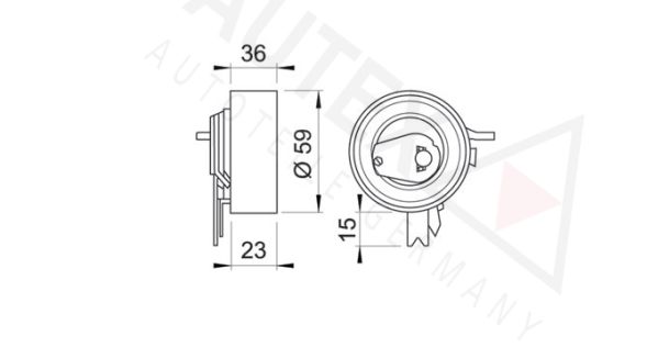 AUTEX Натяжной ролик, ремень ГРМ 641455