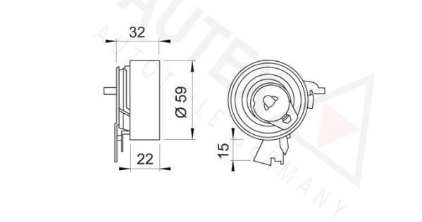 AUTEX Натяжной ролик, ремень ГРМ 641460