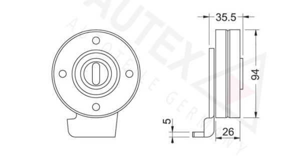 AUTEX Натяжной ролик, поликлиновой ремень 641544