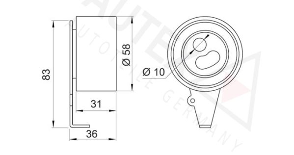 AUTEX Натяжной ролик, ремень ГРМ 641569