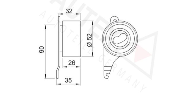 AUTEX Натяжной ролик, ремень ГРМ 641575