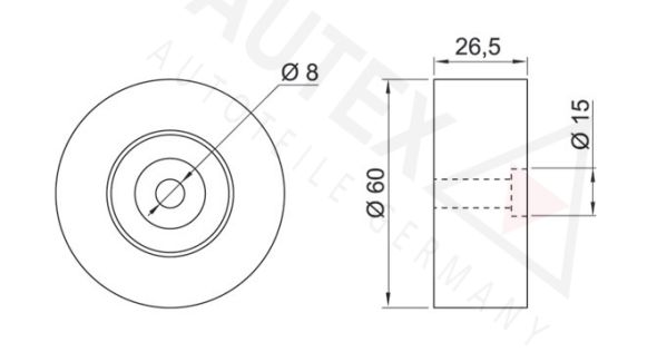 AUTEX kreipiantysis skriemulys, V formos rumbuotas dirža 641589