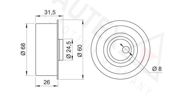 AUTEX Натяжной ролик, ремень ГРМ 641602