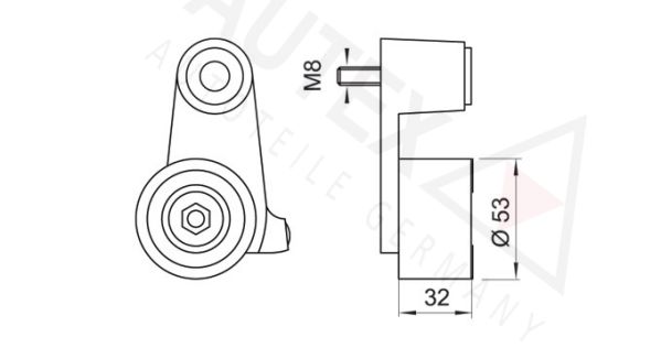 AUTEX įtempiklio skriemulys, paskirstymo diržas 641614