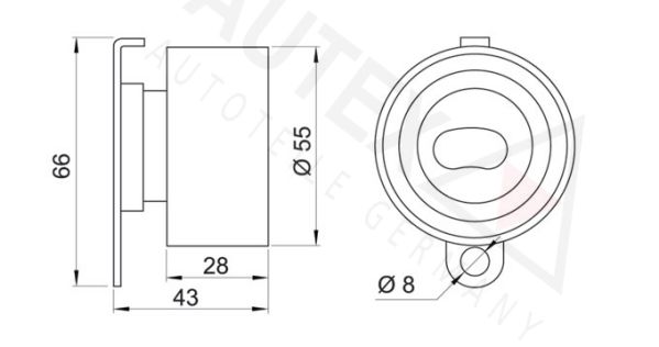 AUTEX Натяжной ролик, ремень ГРМ 641708