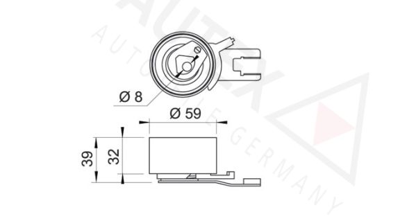 AUTEX įtempiklio skriemulys, paskirstymo diržas 641734