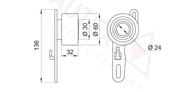 AUTEX Натяжной ролик, ремень ГРМ 641787