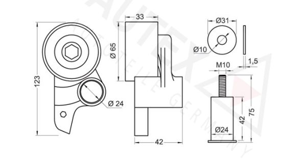 AUTEX Натяжной ролик, ремень ГРМ 641900