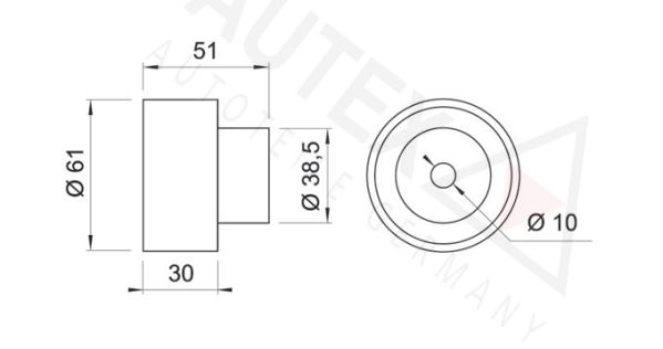 AUTEX kreipiantysis skriemulys, paskirstymo diržas 641916