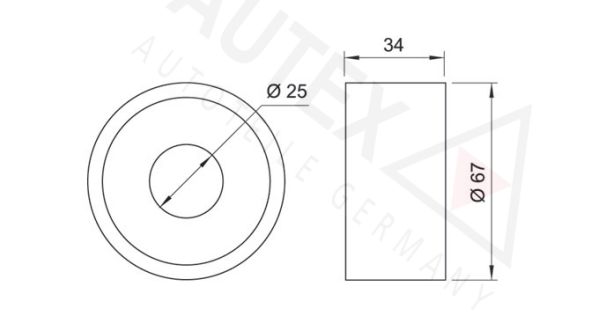 AUTEX kreipiantysis skriemulys, paskirstymo diržas 641926