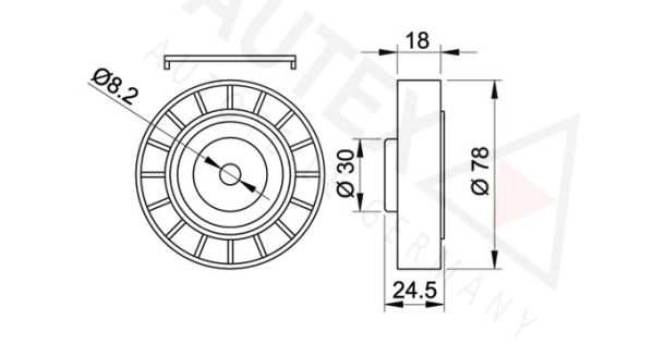 AUTEX kreipiantysis skriemulys, V formos rumbuotas dirža 651034