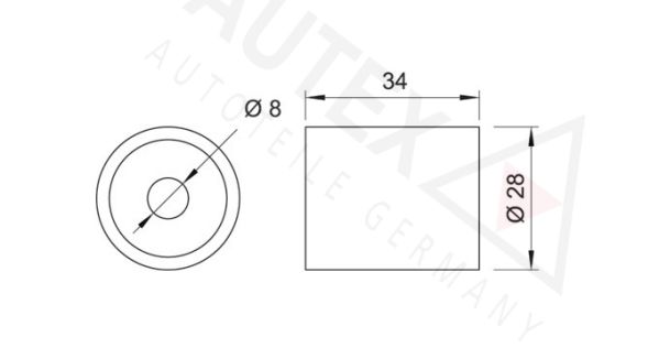 AUTEX kreipiantysis skriemulys, paskirstymo diržas 651051