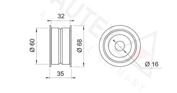 AUTEX kreipiantysis skriemulys, paskirstymo diržas 651112