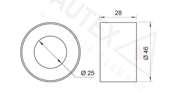 AUTEX kreipiantysis skriemulys, paskirstymo diržas 651128