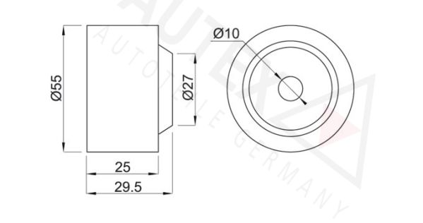 AUTEX kreipiantysis skriemulys, paskirstymo diržas 651172