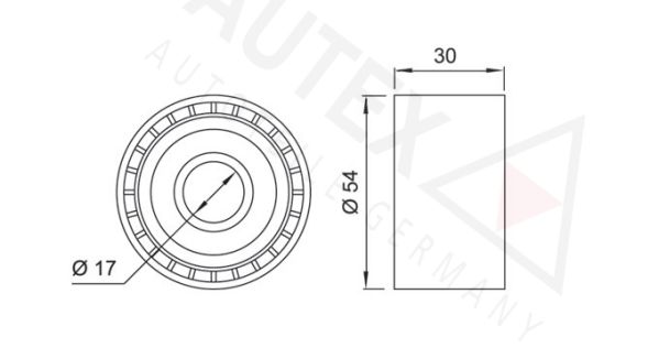 AUTEX kreipiantysis skriemulys, V formos rumbuotas dirža 651174