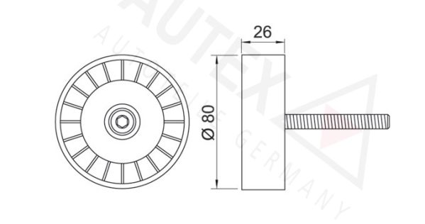 AUTEX kreipiantysis skriemulys, V formos rumbuotas dirža 651349