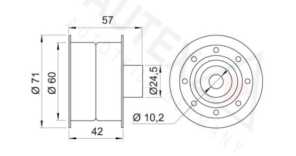 AUTEX kreipiantysis skriemulys, paskirstymo diržas 651361