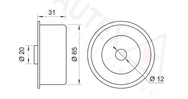 AUTEX kreipiantysis skriemulys, paskirstymo diržas 651462