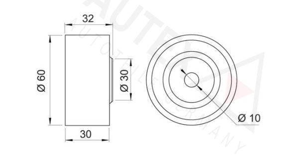 AUTEX kreipiantysis skriemulys, paskirstymo diržas 651566