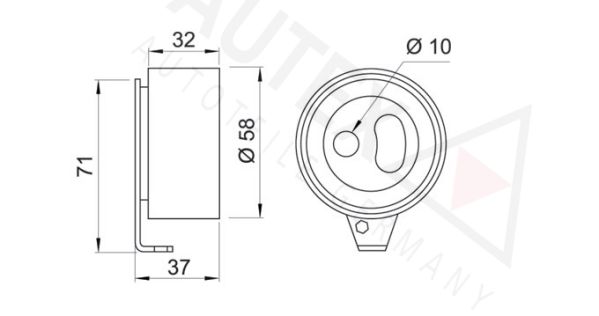 AUTEX Натяжной ролик, ремень ГРМ 651573