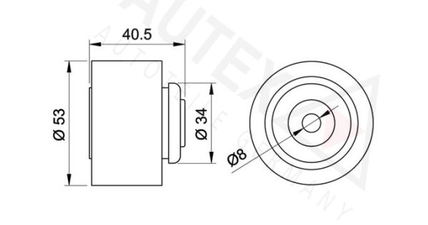 AUTEX kreipiantysis skriemulys, paskirstymo diržas 651607