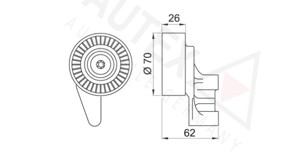 AUTEX kreipiantysis skriemulys, V formos rumbuotas dirža 651722