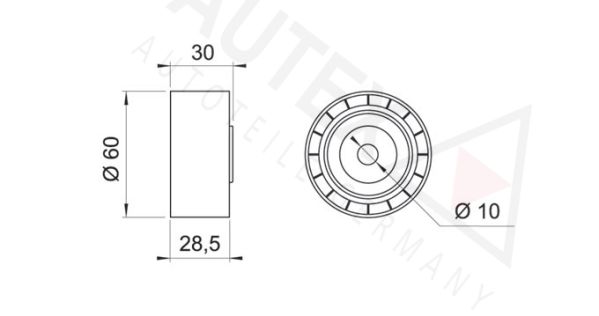 AUTEX kreipiantysis skriemulys, paskirstymo diržas 651794