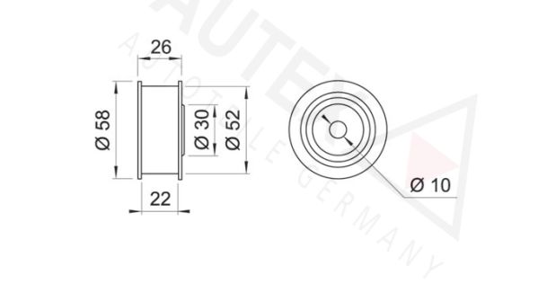 AUTEX kreipiantysis skriemulys, paskirstymo diržas 651800